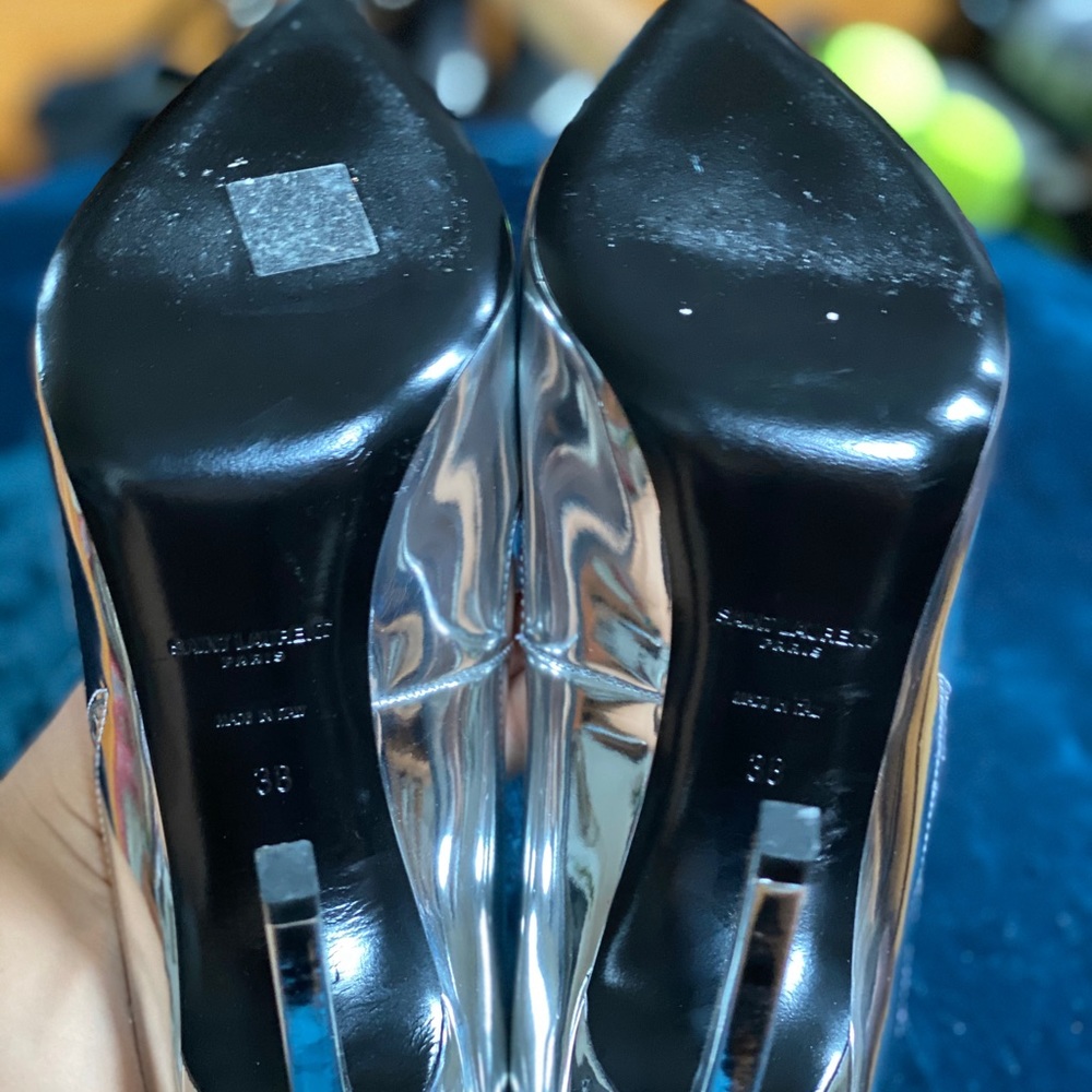 Saint Laurent Silver Flame Python-Embossed Pumps - image 5